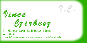 vince czirbesz business card